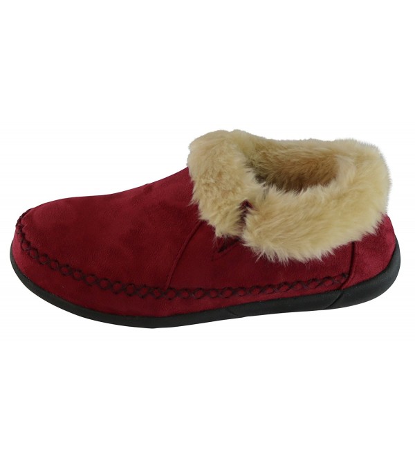 Women's Shelby Lined Indoor/Outdoor Slipper - Burgundy - CI186MWQ4XN