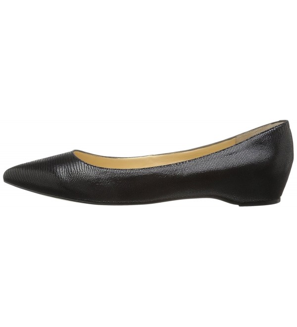 Women's Chic4 Ballet Flat - Black Suede Embossed Snakeskin Print ...