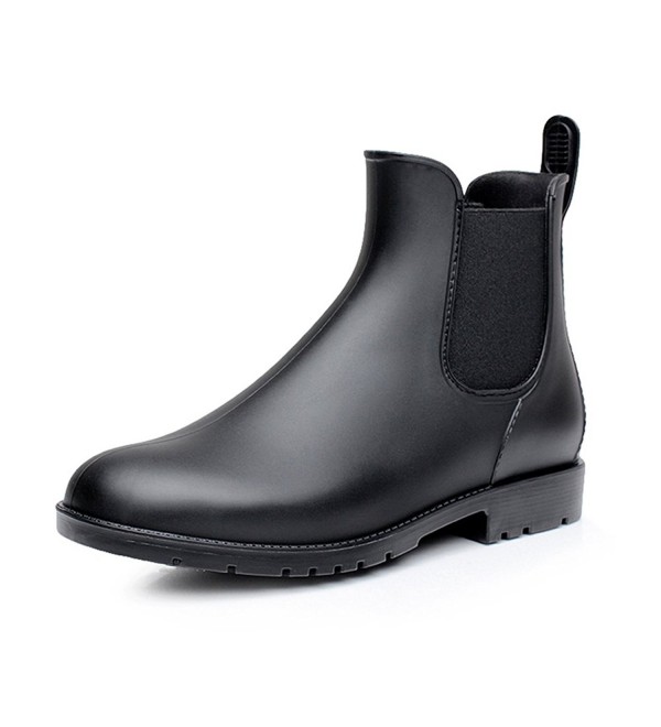 womens short black rain boots