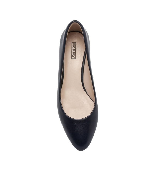 PIC/PAY Fiona - Women's Low Heel Leather Pumps - Classic Almond Toe ...