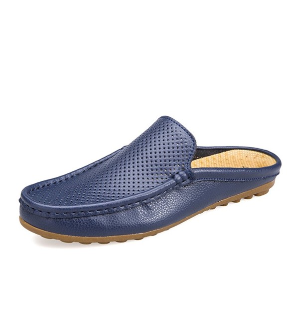 mens leather slip on mules
