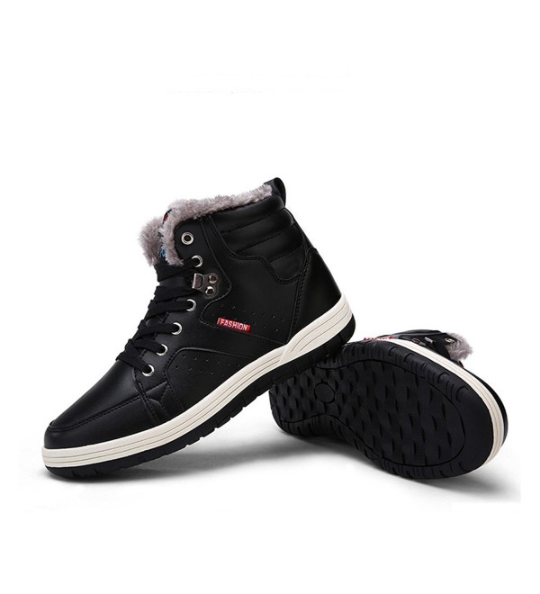 Men's Warm Winter Snow Boot Fur Lined Lace Up Ankle Sneakers High Top ...