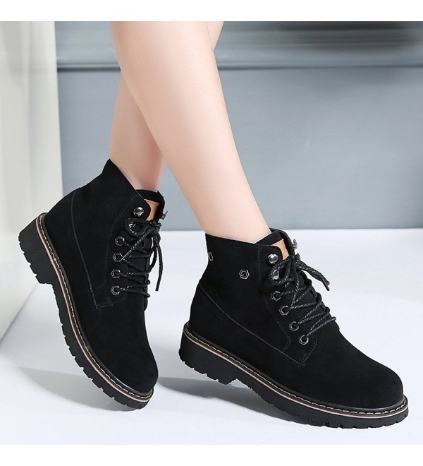 CBWF018Aheisebuli39 Lace Up Casual Resistant Booties - 018a Suede Black ...