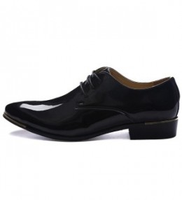 Mens Patent Leather Tuxedo Dress Shoes Lace up Pointed Toe Oxfords ...