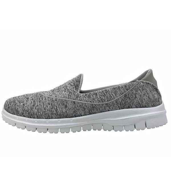 Womens Slip On Comfort Foam Lined Sneaker Shoe - Heathered Grey ...