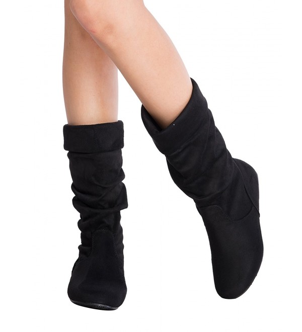 black suede boots low heel