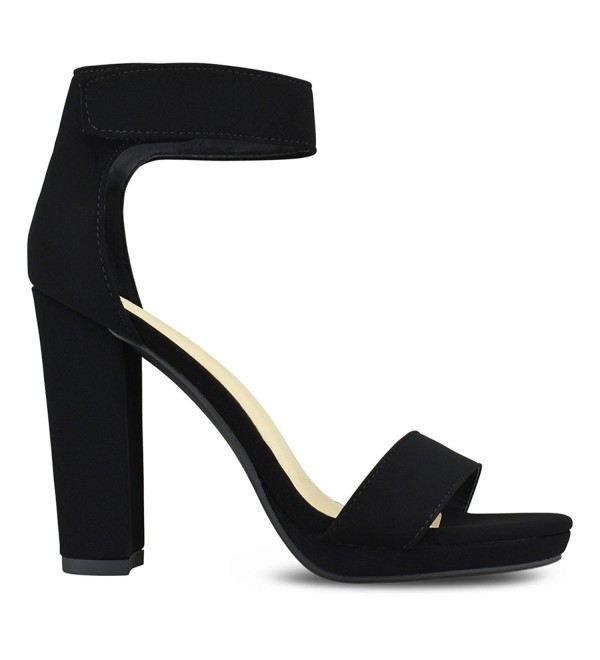 Women's Single Band Chunky Heel Sandal With Ankle Strap - Black ...