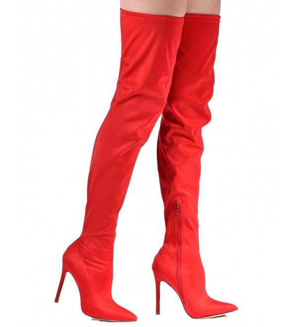 over the knee stiletto heeled boots