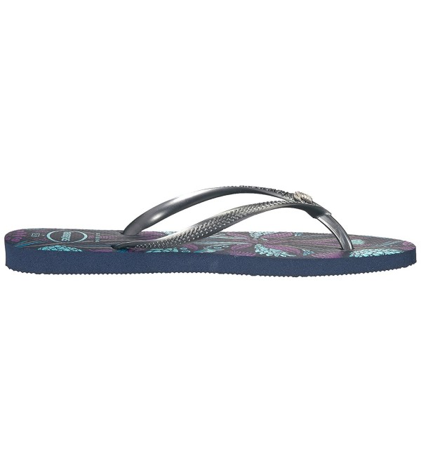 Women's Slim Royal Sandal Flip Flop - Navy Blue - CP12N14X5JX