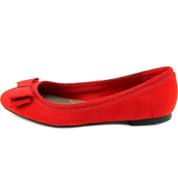 Womens CHANDII Round Toe Ballet Flats - Red - C012L9UYY4T