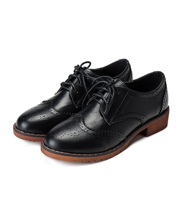 women's lace up perforated oxfords shoes
