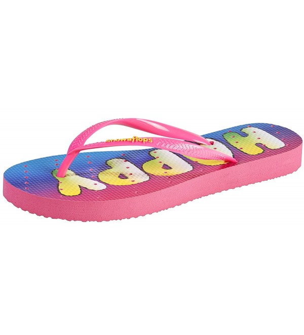 Womens Antimicrobial Shower Sandals - Happy Camper - CY12C3KHLGH