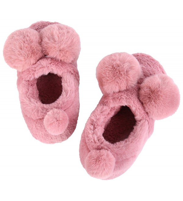 Unisex Cute Ball House Slippers Winter Soft Plush Bedroom Indoor ...