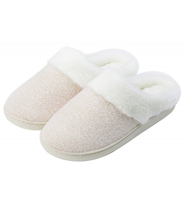 Women's Comfort Slip On Memory Sponge Indoor House Slippers - Beige ...