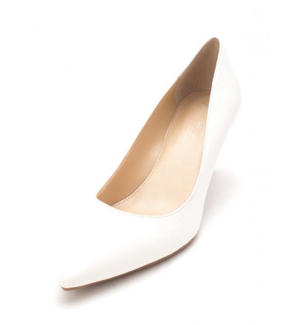 Womens PACCA2 Leather Pointed Toe Classic Pumps - White Leather ...