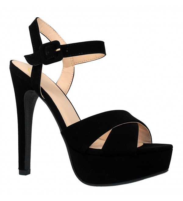 Women's Open Toe Strappy High Pumps-Shoes - Black*e - CA180D5ZWU0