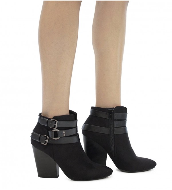 MVE Shoes Crisscross Stacked Booties
