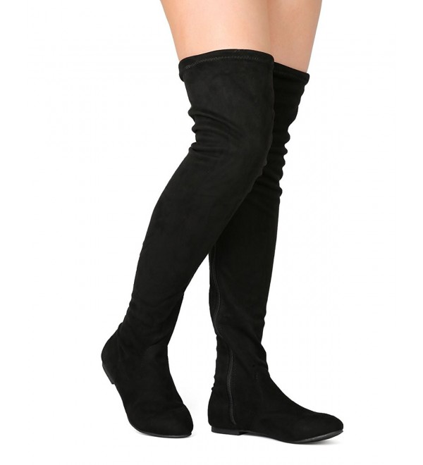 Women's Vickie Hi Slouchy Over The Knee Boots - Black - C512KB3AOPH
