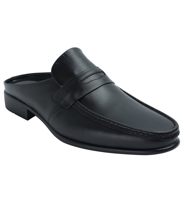 mens open back shoes leather