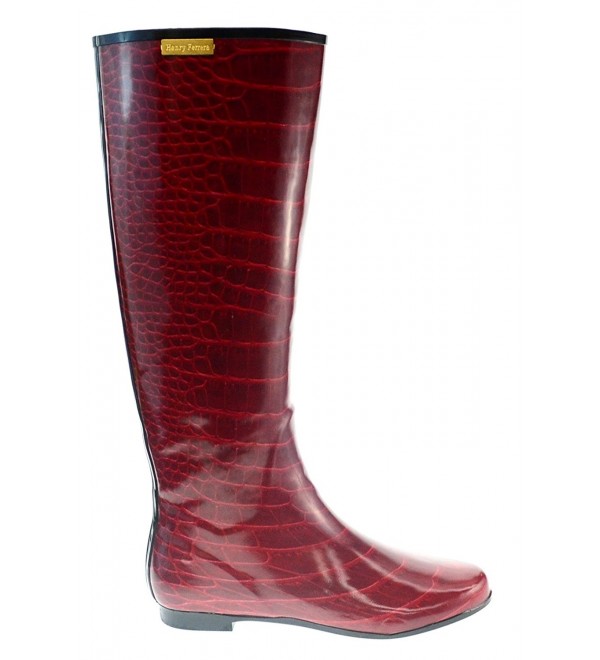 Womens Colorado Red Croc Solid Knee High Rain Boots Ca11p4mvu0p