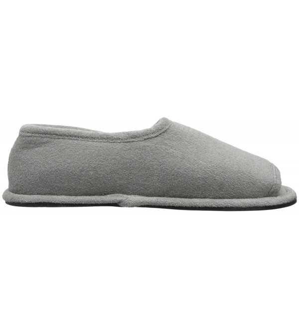 Men's Terry Adjustable Open Toe Full Foot-Grey Slipper - Pearl Grey ...