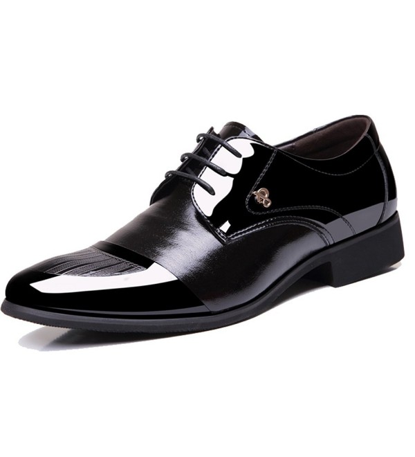 Men's Formal Oxford Wedding Tuxedo Shoes Lace up Black - CY1860U76SR