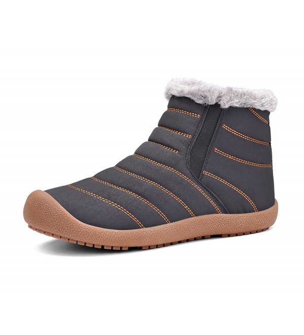 waterproof fur slip on snow boots