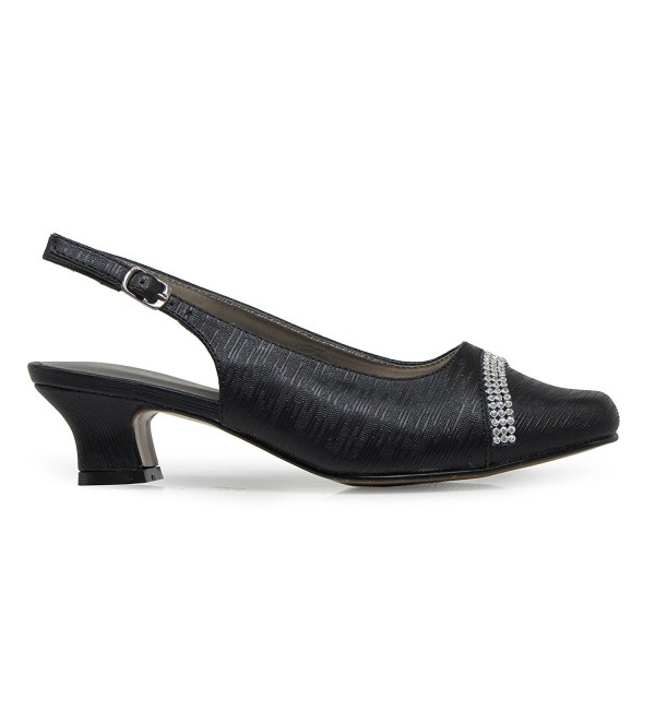 Antica02 Women's Wide Width Sling Back Low Heeled Pumps Sandals Shoes ...